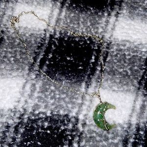 Crystal styled, moon necklace